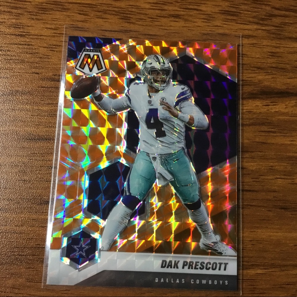 NFL Dak Prescott Orange Mosaic Prizm